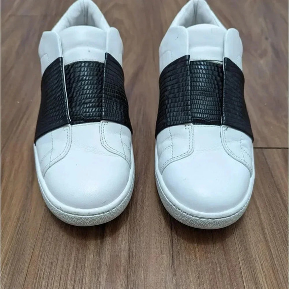 Vince Size 5M  Vista Lace Less Lizard Embossed Leather Slip-on Sneakers White - Picture 12 of 12